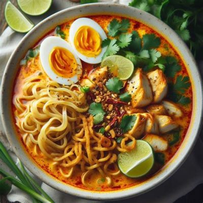  Khao Soi: A Symphony of Creamy Coconut Curry and Crispy Fried Noodles That Will Leave Your Taste Buds Singing!